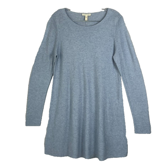 Eileen Fisher Tunic Sweater Women's Size Small Blue Organic Cotton Long Sleeve - Picture 1 of 6
